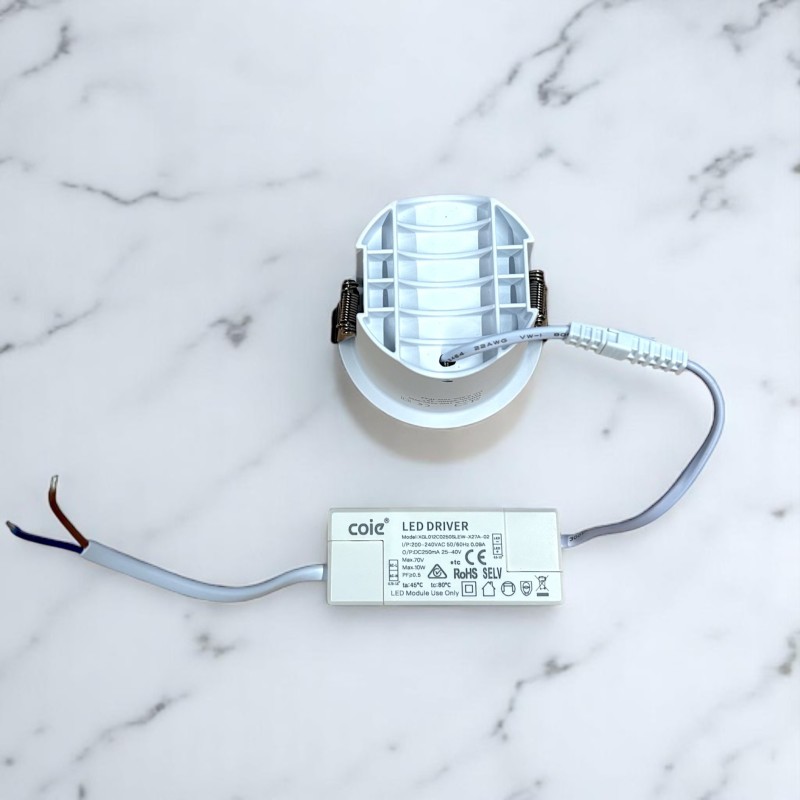 Spot LED encastré rond blanc 10W, couleurs au choix - Miror