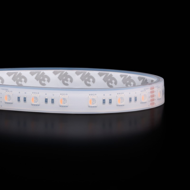 Ruban LED vendu au mètre - 19,2 W/m - IP68 - RGB & Blanc chaud - 60 LED/m - 24V