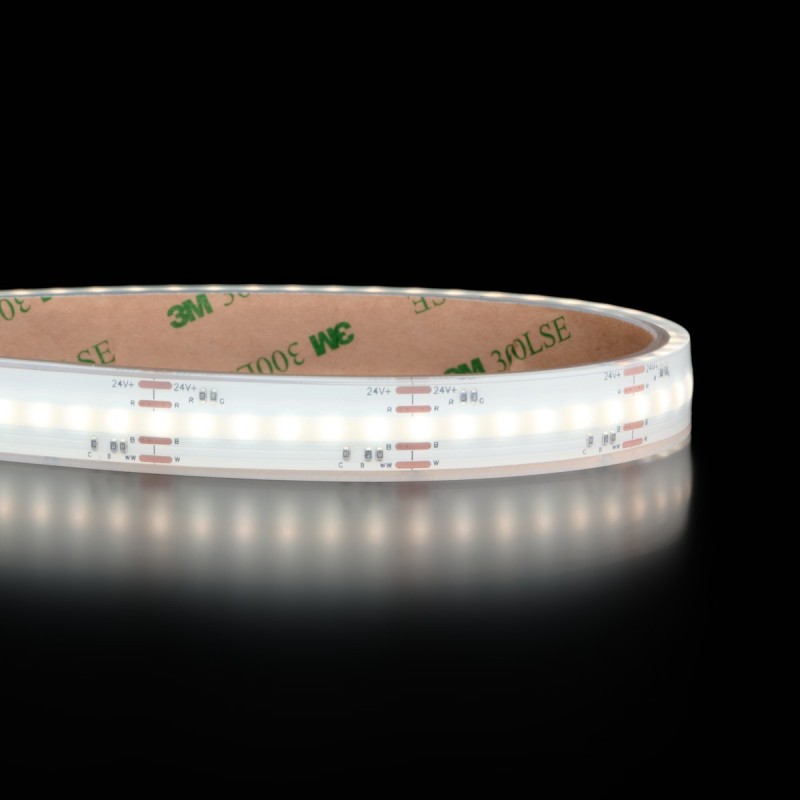 Ruban LED COB couleurs RGBCCT à la coupe, étanche IP68, 840 LED/m