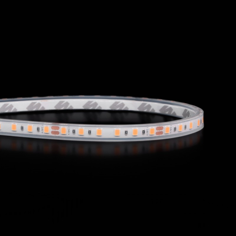Ruban LED étroit haute fidélité IP68 - 4,8W/m - 120 LED/m - 2835E - 5m - 24V - Blanc
