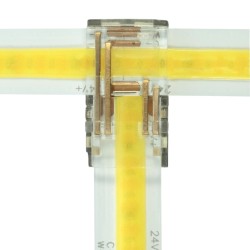 Jonction invisible en T pour ruban LED COB CCT 10mm sans soudure "ClipX"