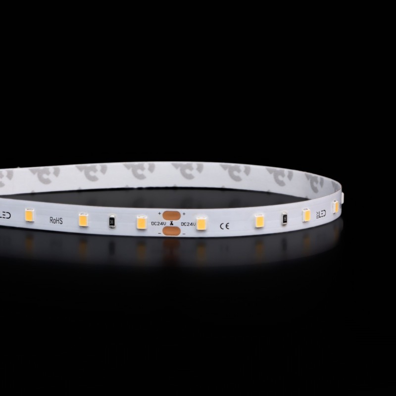 Ruban LED haute fidélité - 4,8W/m - IP65 - Blanc - 60 LED/m - 2835+ - à la coupe - 24V