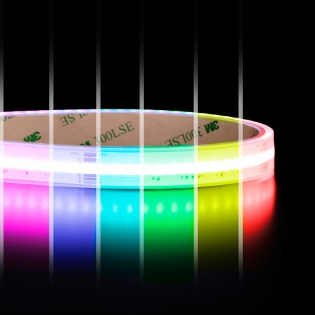 Ruban LED COB RGB + Blanc - 18W/m - IP68- 784 LED/m - 10m - 24V