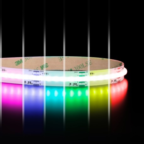 Ruban LED à la coupe COB RGB+CCT - 21W/m - IP20 - 840 LED/m - 24V