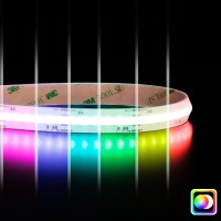 Ruban LED COB RGB+CCT - 21W/m - IP65 - 840 LED/m - 5 ou 10m - 24V