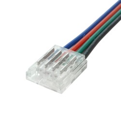 Connecteur d'alimentation pour ruban LED RGB IP20 10mm sans soudure "Click"