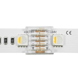 Jonction pour ruban LED RGBW IP20 12mm sans soudure "Click"