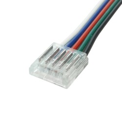 Jonction câblée pour ruban LED RGBW IP20 12mm sans soudure "Click"