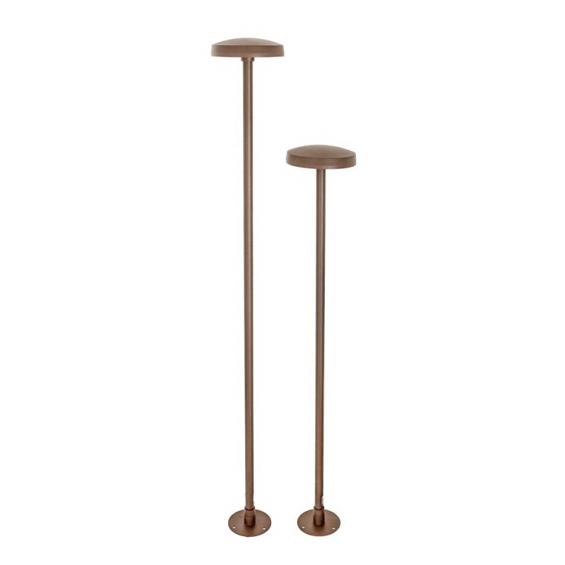 Borne LED extra fine d'extérieur à tête bombée - 7W - 80 cm - rouille - Haalö