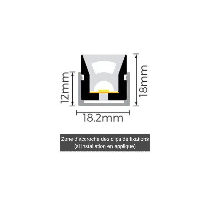Néon flex avec ruban LED 4mm - 50 mètres - Direct - 16W/m - 140LED/m - IP68 - 24V - D1616