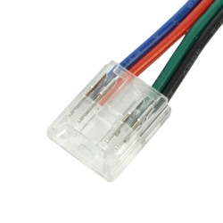 Connecteur d'alimentation pour ruban LED COB RGB IP20 10mm sans soudure "Clipx"