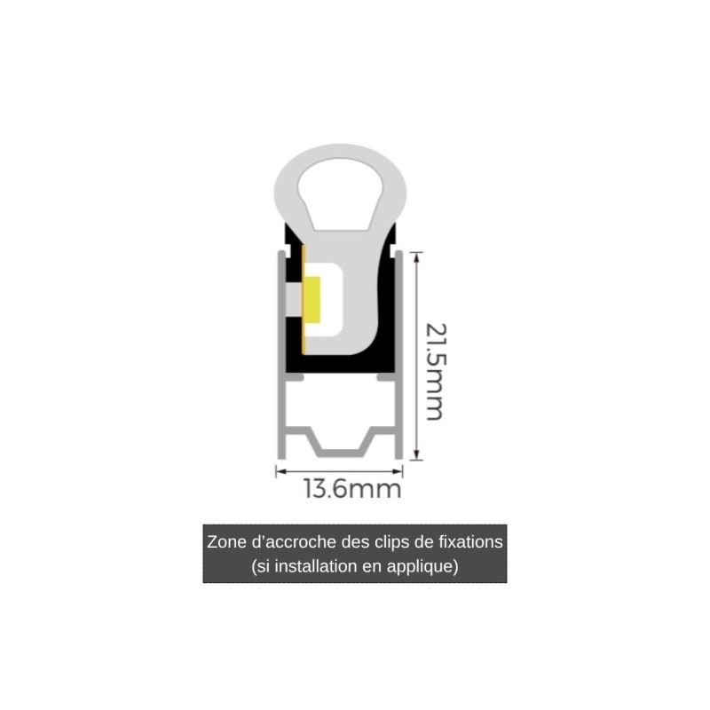Néon flex avec ruban LED - 30 mètres - Latéral - 14W/m - 120 LED/m - IP68  - 24V - L1225