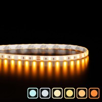 Ruban LED étroit haute fidélité IP65 - 9,6W/m - 120 LED/m - 2835E - 5m - 24V - Blanc chaud