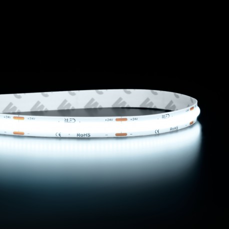 Ruban LED COB Haute efficacité à la coupe - 15W/m - 125lm/W - Tropicalisé IP65 - Blanc - 480LED/m - 24V