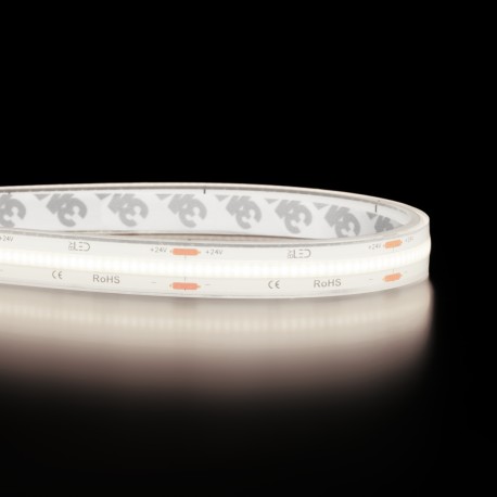 Ruban LED COB Haute luminosité (115lm/W) - 15W/m - IP68 - Blanc - 480 LED/m - à la coupe - 24V