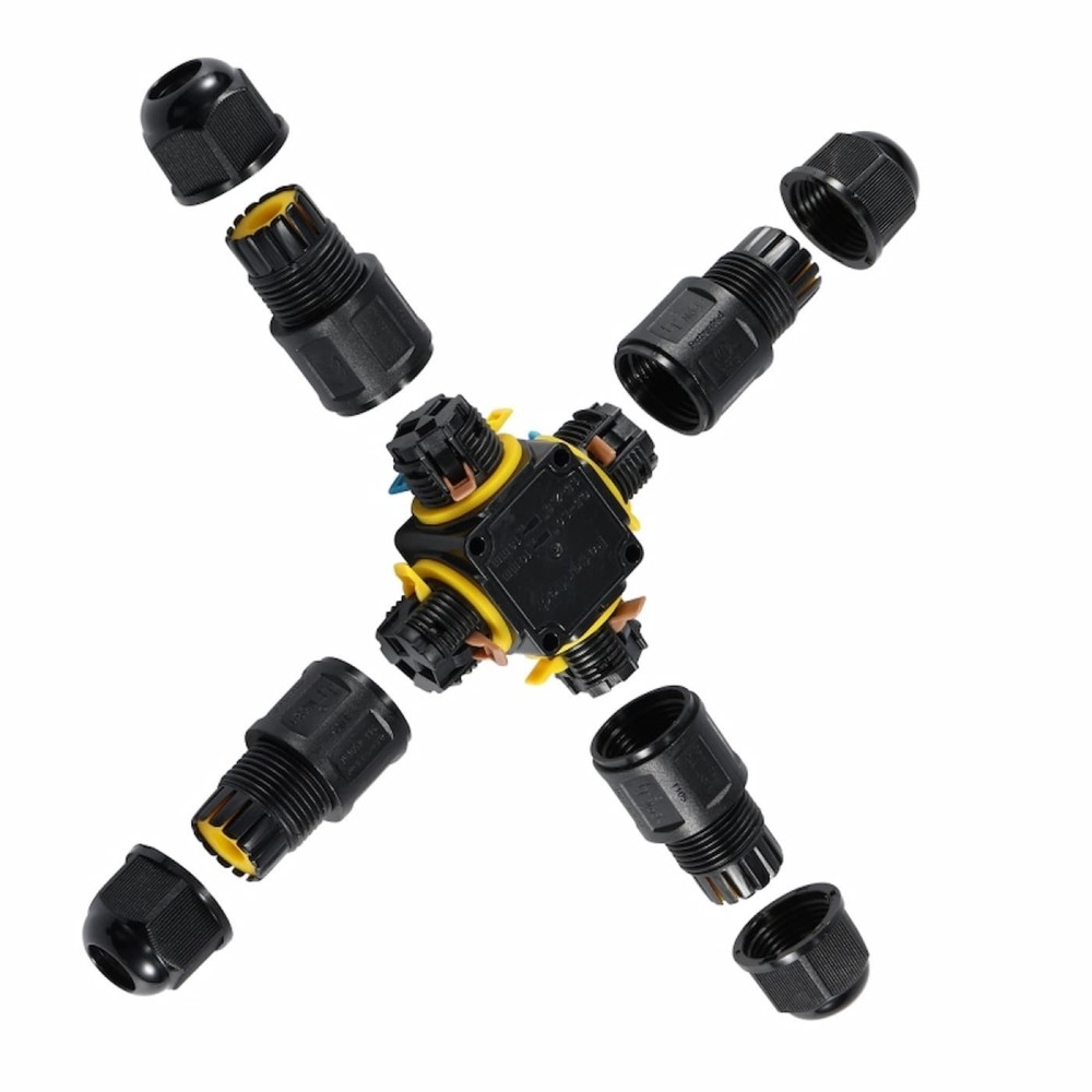 Connecteur étanche en croix et  à levier – 3 pôles – Axial