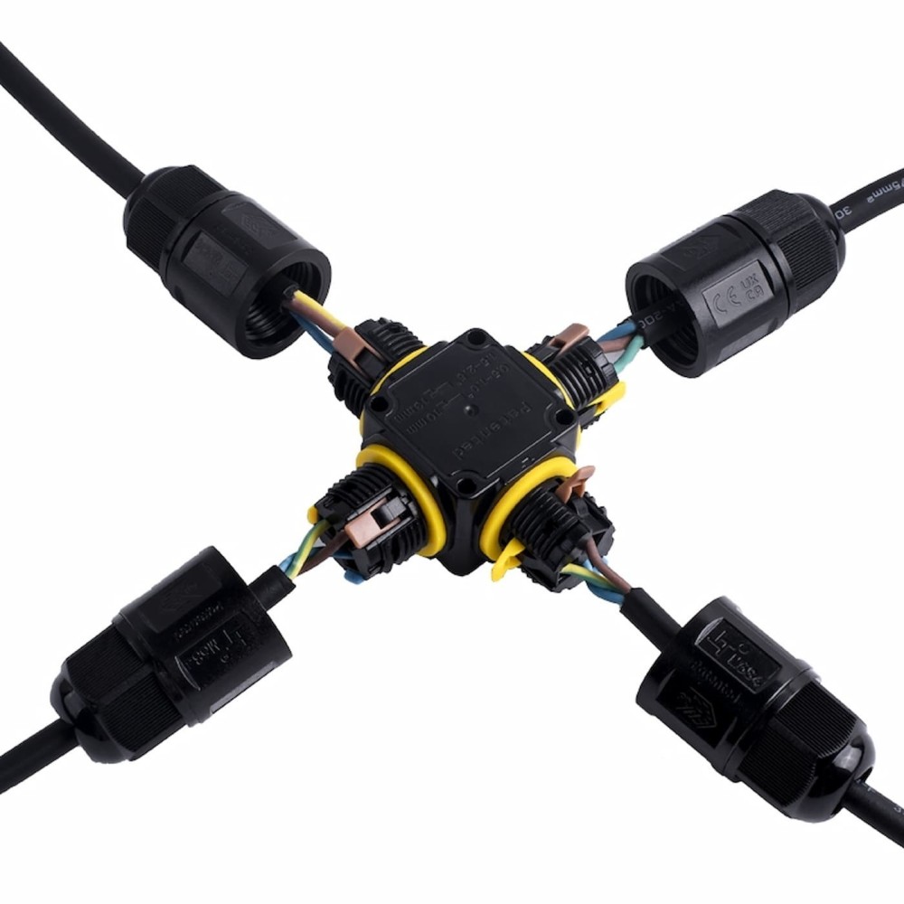 Connecteur étanche en croix et  à levier – 3 pôles – Axial