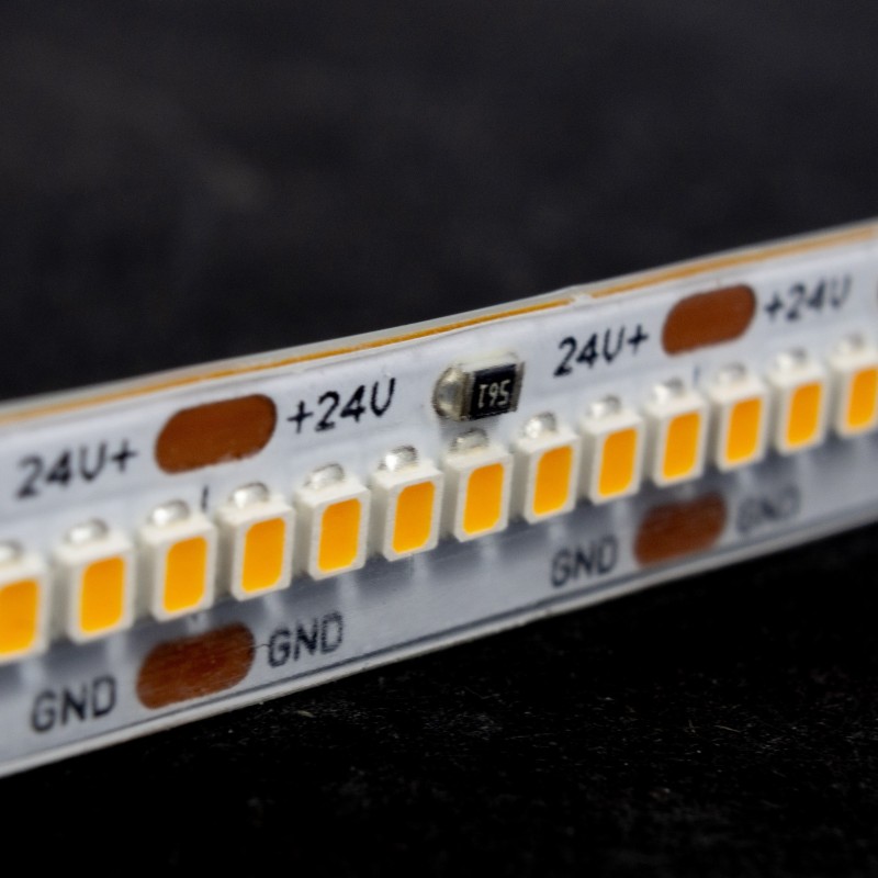 Ruban LED Haute densité (120 lm/w) - 13W/m - IP65 - Blanc - 420 LED/m - 2216+ - à la coupe - 24V