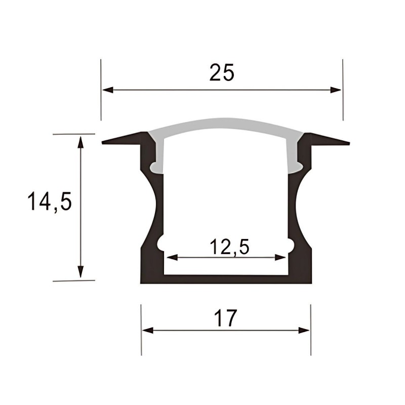 Profilé aluminium encastrable pour ruban LED - E44 - Craft