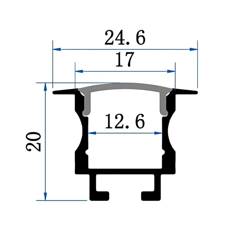 Profilé aluminium encastrable pour ruban LED - E45 - Craft