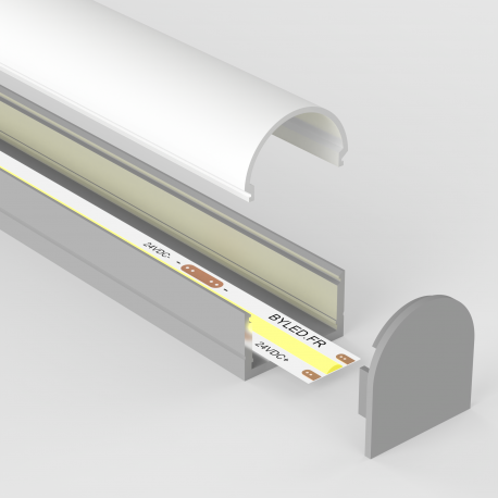 Profilé aluminium en applique pour ruban LED - C24 - CRAFT