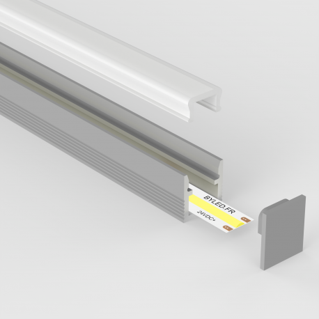 Profilé aluminium en applique pour ruban LED - C55