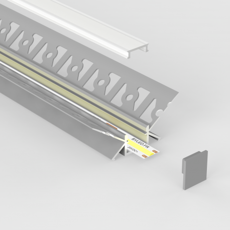 Profilé aluminium encastrable à plâtrer pour ruban LED - E28 - CRAFT