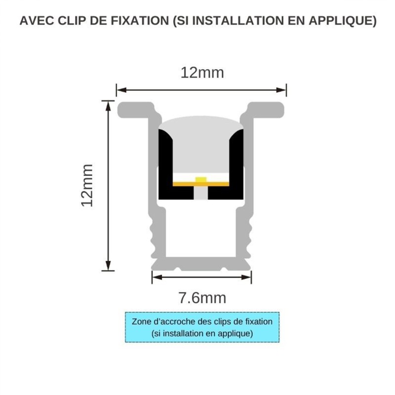 Néon flex avec ruban LED - 8W/m -  IP68 - 238 LED/m - 24V - Direct - D0606 - 30 mètres