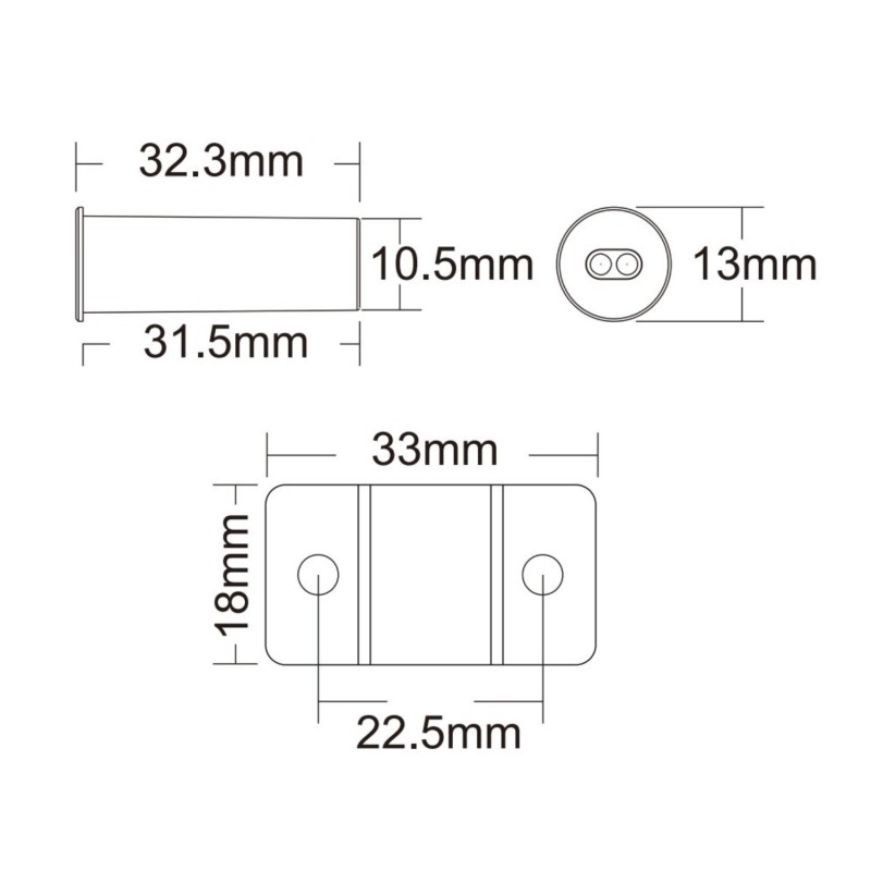 Détecteur d'ouverture de porte et tiroir pour ruban LED - 1A - de 12 à 24V