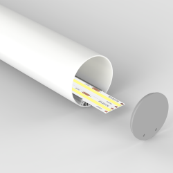 Profilé aluminium rond en suspension pour ruban LED - T33