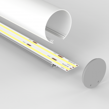 Profilé aluminium rond en suspension pour ruban LED - T33 - Craft