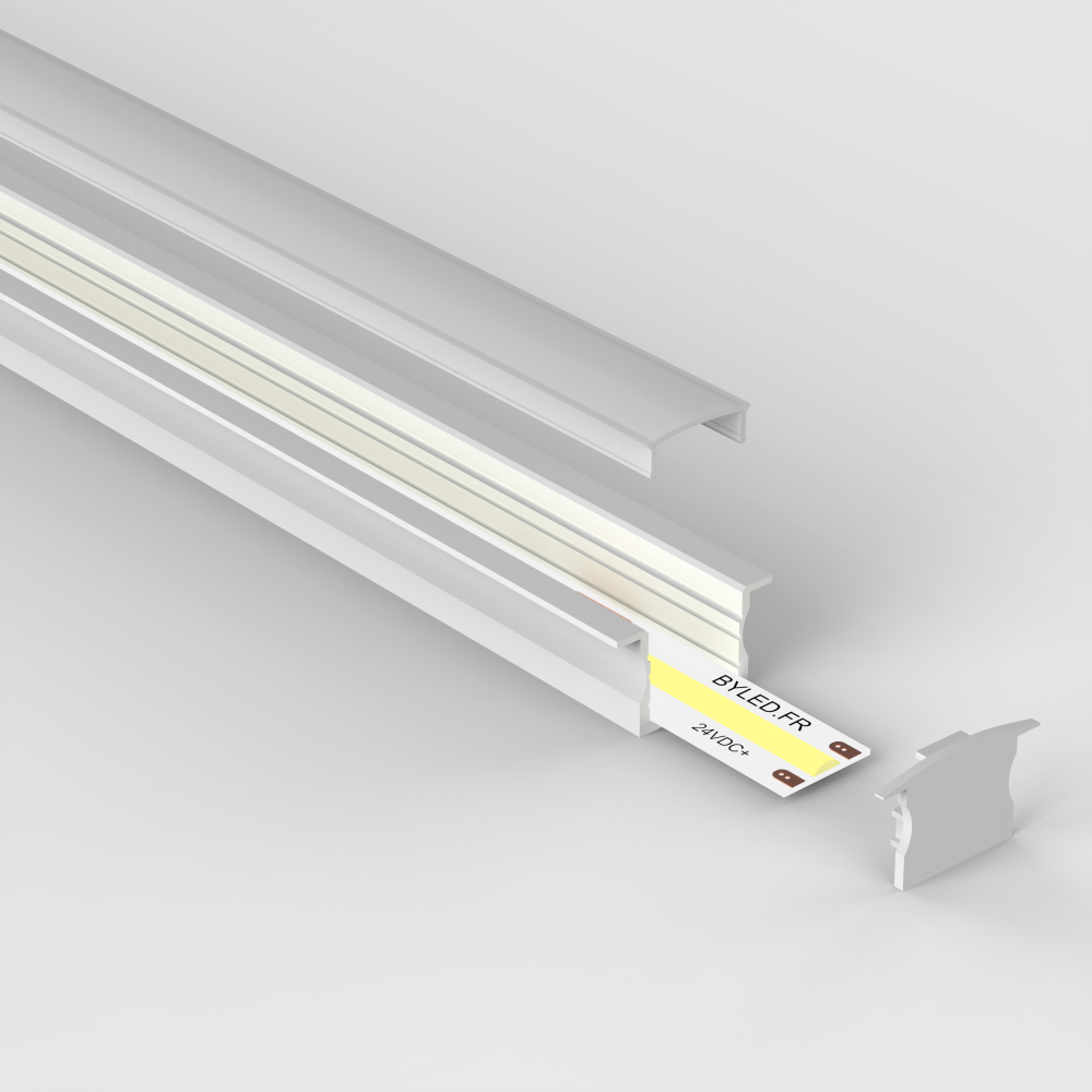 Profile Aluminium Blanc Encastrable Pour Ruban LED E44 Craft ByLED fr Profile Aluminium Blanc Encastrable Pour Ruban LED E44 Craft ByLED fr