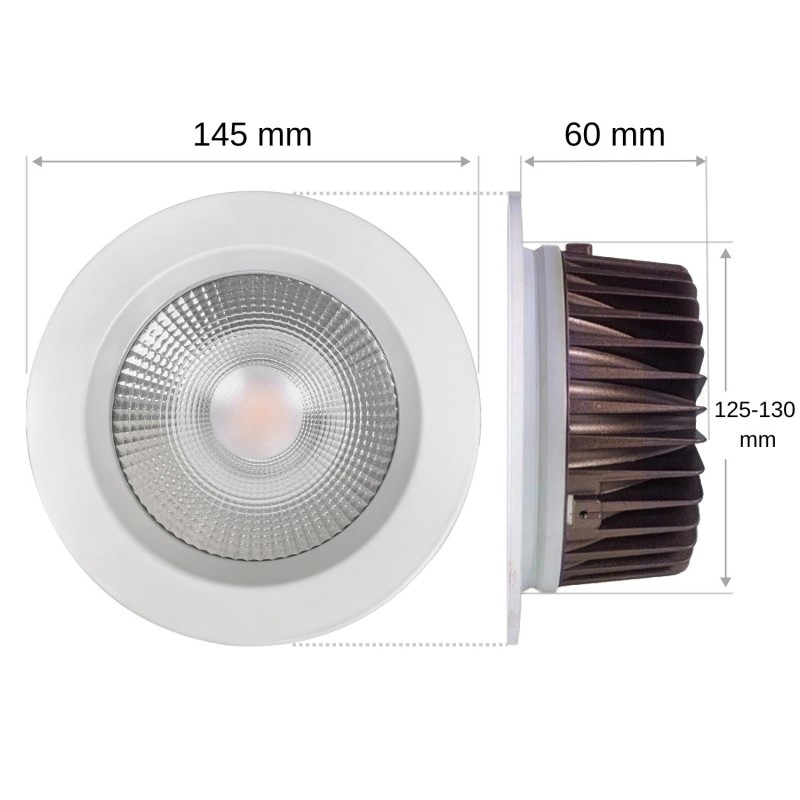 Spot LED encastrable fixe blanc - 15W - 230V - IP64 - RT2012/RE2020 - COBOX