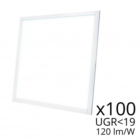 Lot de 100 dalles LED 60x60 - UGR19 – 120 lm/W - Blanc jour 4000K - 40W - 230V