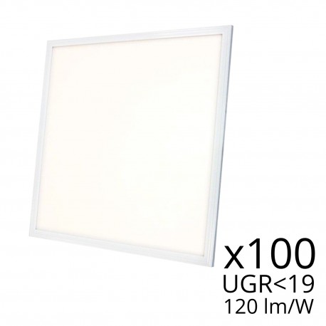 Lot de 100 dalles LED 60x60 - UGR19 – 120 lm/W - Blanc jour 4000K - 40W - 230V