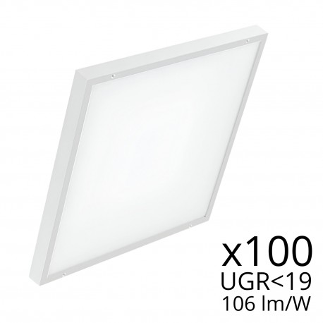 Lot de 100 dalles LED 60X60 en applique - UGR19 - 106 lm/W - Blanc jour 4000K - 40W - 230V - LUMAP