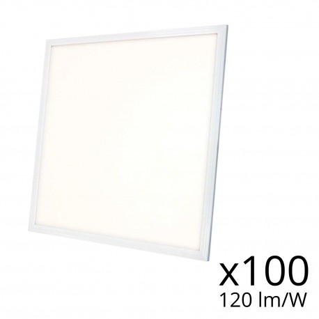 Lot de 100 dalles LED 60x60 - 120 lm/W - Blanc jour 4000K - 40W - 230V