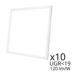 Lot de 10 dalles LED 60x60 - UGR19 - 120 lm/W - 40W - 230V - OFFIX