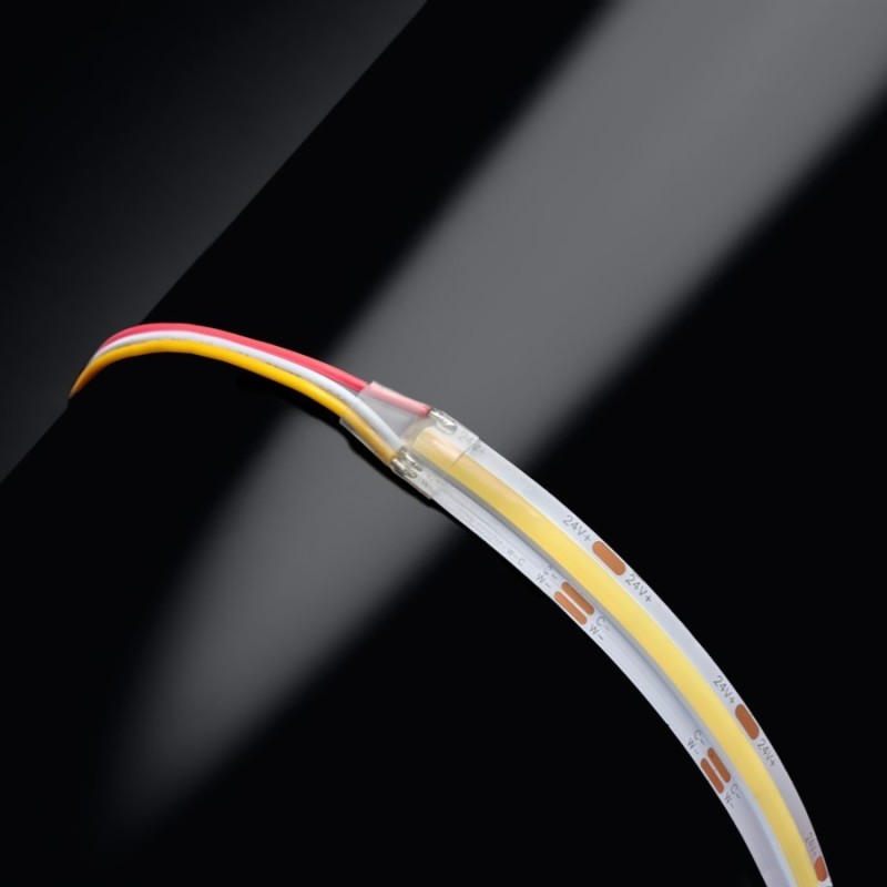 Ruban LED COB à la coupe - 7,2W/m - IP20 - CCT blanc chaud + blanc froid - 608 LED/m - 24V