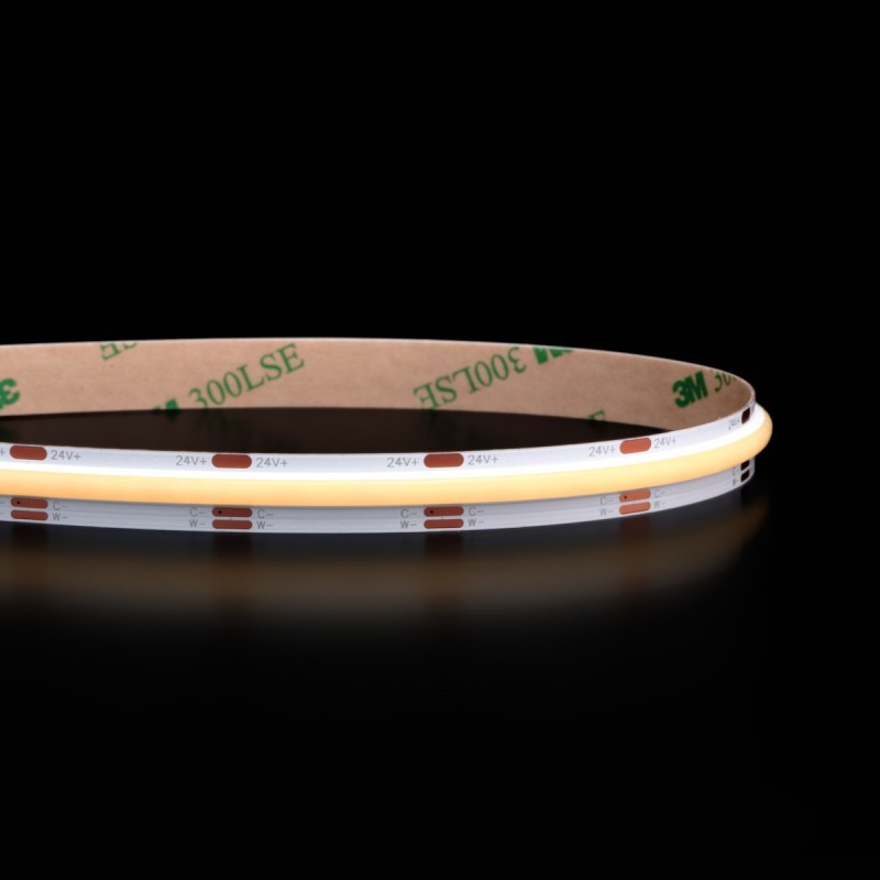 Ruban COB CCT (110 lm/w) - 7,2W/m - IP20 - 608 LED/m - 5m - 24V