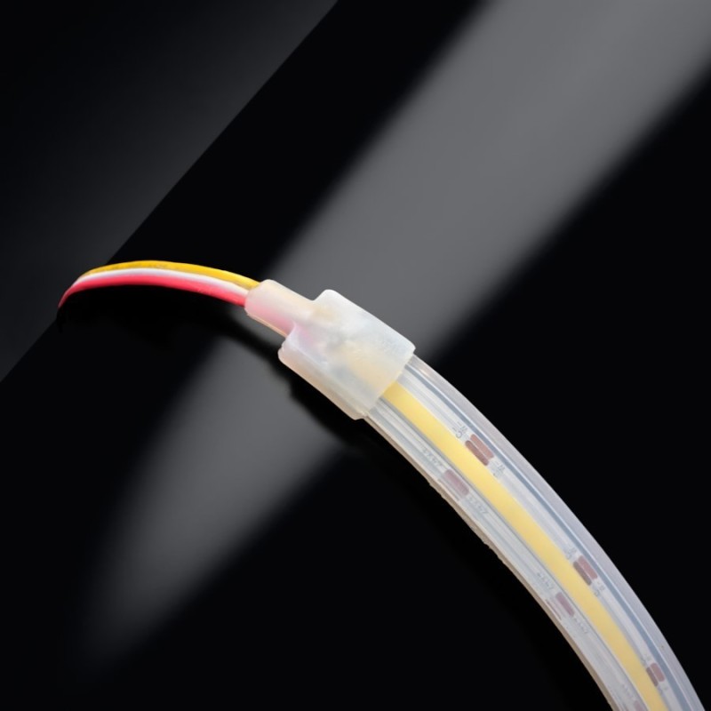 Ruban LED COB CCT à la coupe blanc froid + blanc chaud - 7,2W/m - IP68- 608 LED/m - 24V
