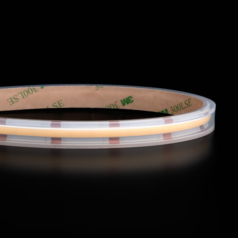 Ruban LED COB CCT à la coupe blanc froid + blanc chaud - 7,2W/m - IP68- 608 LED/m - 24V