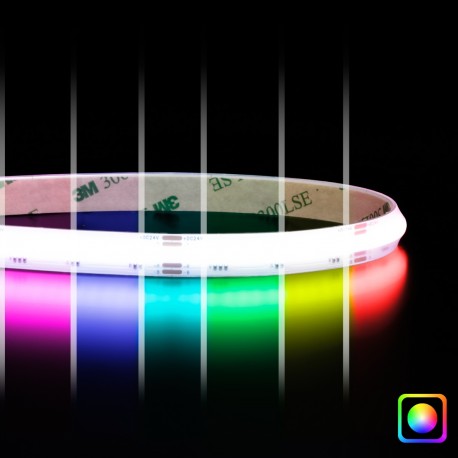 Ruban LED COB RGB - 14W/m - IP65- 840 LED/m - 5m - 24V
