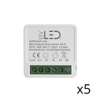 Lot de 5 interrupteurs Wi-Fi Tuya 230V - 16A - ByLED