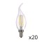 Lot de 20 ampoules LED à filament Flamme - Blanc Chaud - E14 – 4W - Dimmable - C35