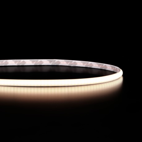 Ruban LED COB étroit 5mm (105 lm/W) - 7W/m - IP20 - Blanc - 384 LED/m - à la coupe - 24V