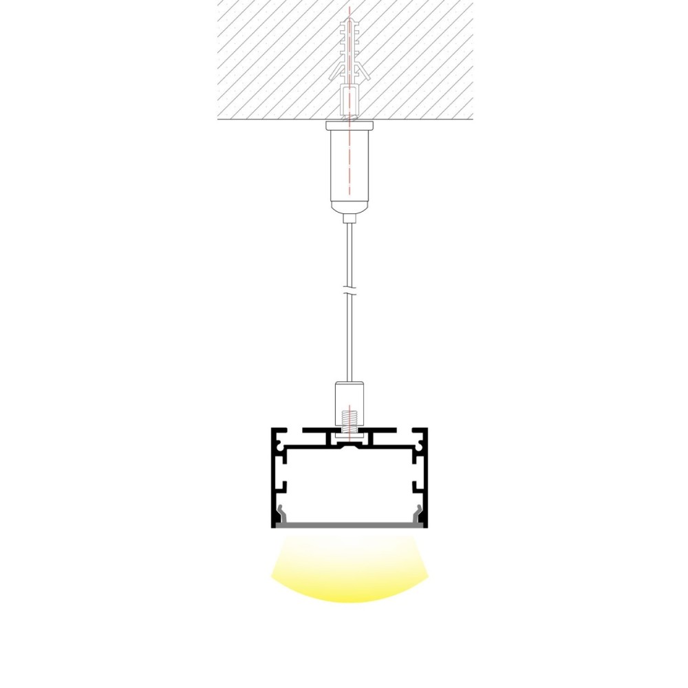 Kit suspension pour profilé LED plat C112 (1m)