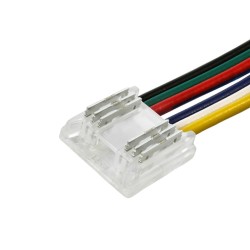 Connecteur d'alimentation pour ruban LED COB RGB+CCT IP20 12mm sans soudure "Clipx"