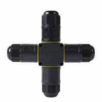 Connecteur étanche en croix et  à levier – 3 pôles – Axial