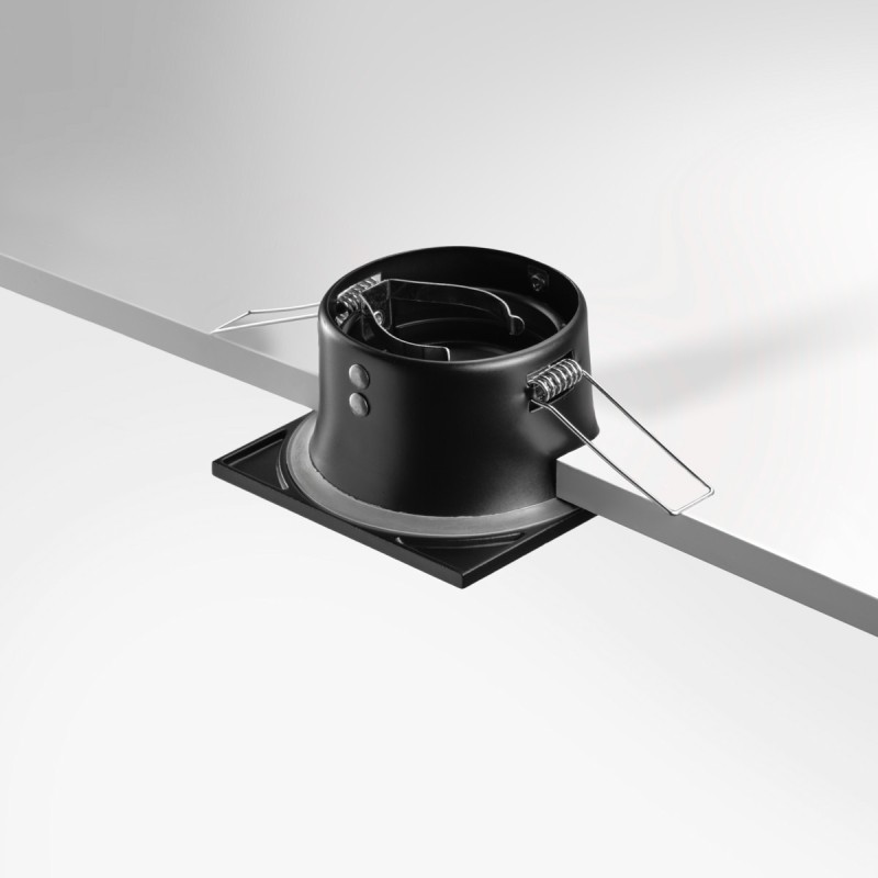 Spot encastrable IP20 pour LED GU10 - DEEEP carré - Noir mat